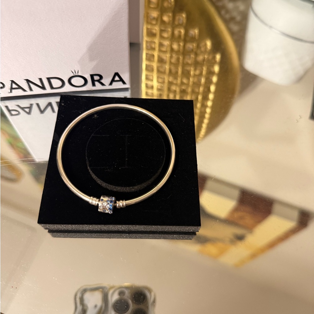 Pandora Silver Bracelet with Gold Detailing